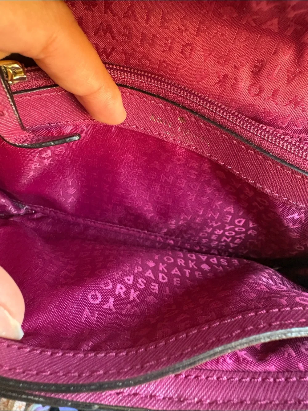 Kate Spade | Magenta/ Burgundy Saffiano Leather Clutch | Crossbody